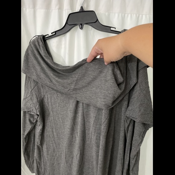 NWT $52 Bobeau Marllyn Off Shoulder‎ Knit Blouse in Grey [ PLUS SZ 2X ] - Picture 9 of 12